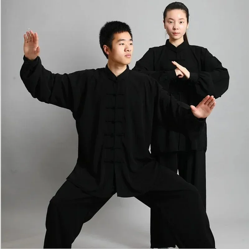Traditional Chinese Clothing 14 Color Long Sleeved Wushu TaiChi Men KungFu Uniform Suit Uniforms Tai Chi Exercise Clothing view 2