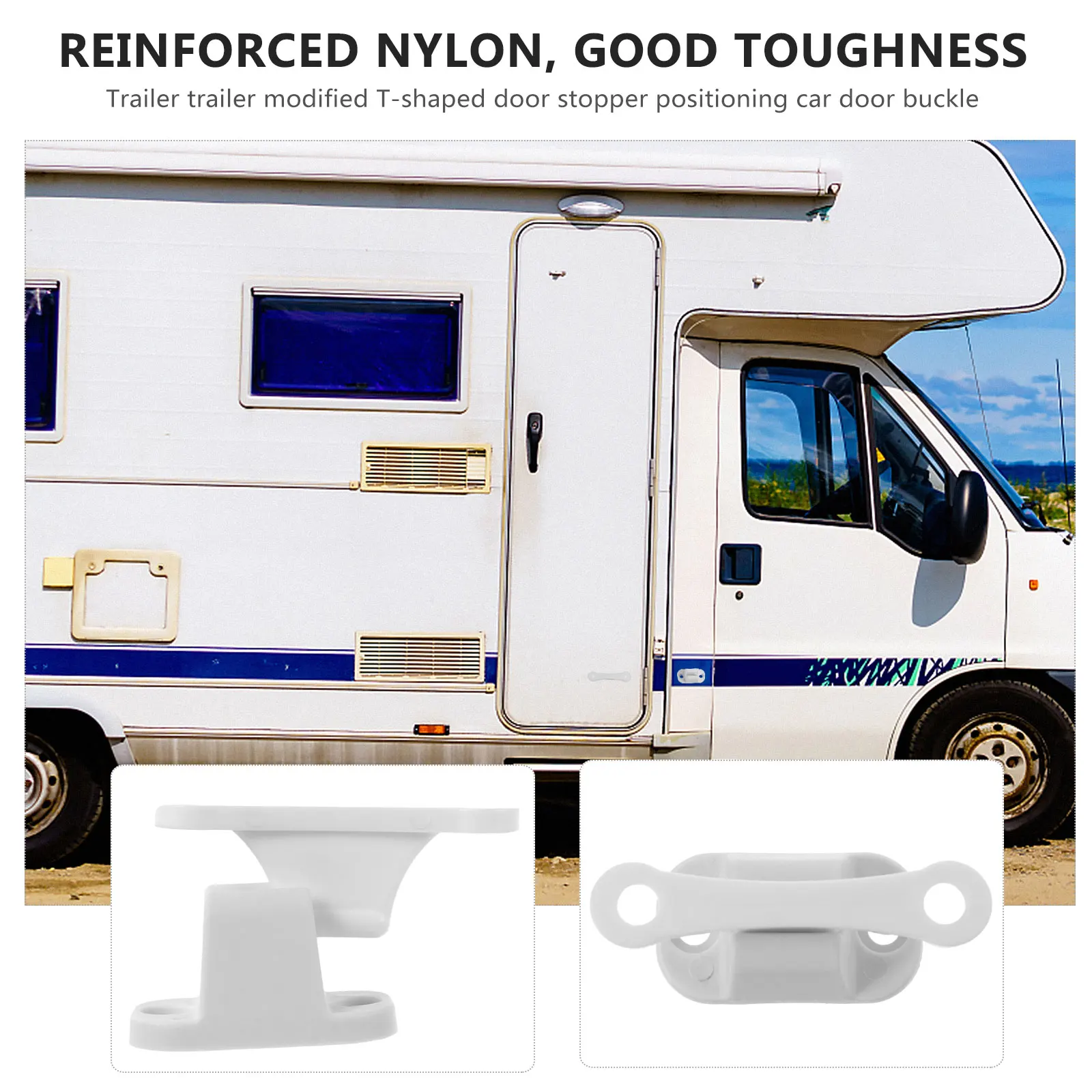 

2pcs White Nylon Retainer For Boat T-Shape Door Stopper Holder Durable Exterior Door Catcher Easy Install No Screws