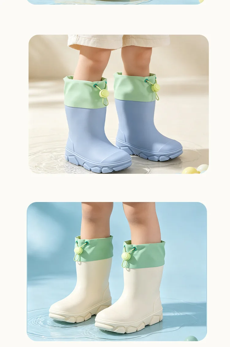 Rutschfeste Regenstiefel für Jungen, weiche Wasserschuhe für Mädchen, Kinderschuhe aus Gummi für die Schule, rutschfeste Stiefel für Schüler, Regenschuhe für Kinder. – Detail 10