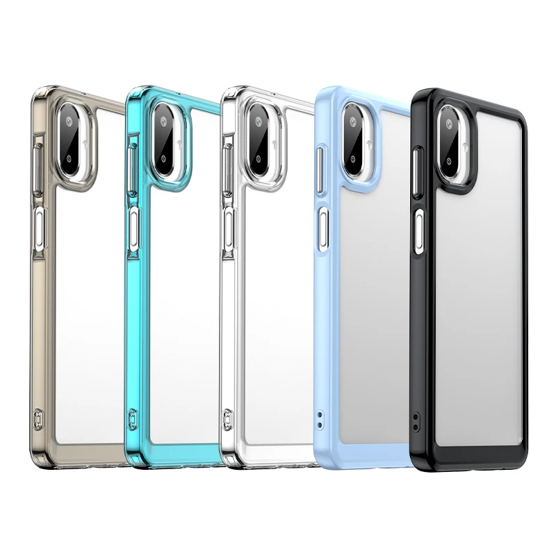 EUCAGR For Samsung Galaxy A07 Back Cover Capas Colour Frame Phone Bumper Shockproof Transparent Clear For Samsung Galaxy A07
