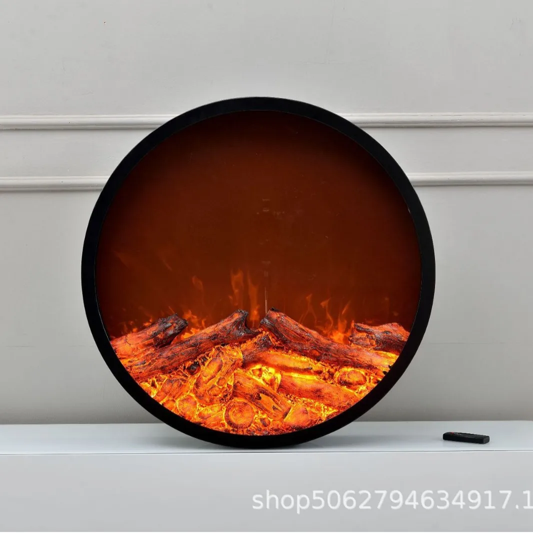 Manufacturer Round Electric Fireplace Wholesale Fireplace Core Simulation Fire Embedded LED European Electronic Fireplace