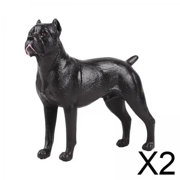 2 x realistische Hundefiguren, Modelle, handbemaltes Tierspielzeug, Statue, Skulptur für Kuchendekoration, Partygeschenke