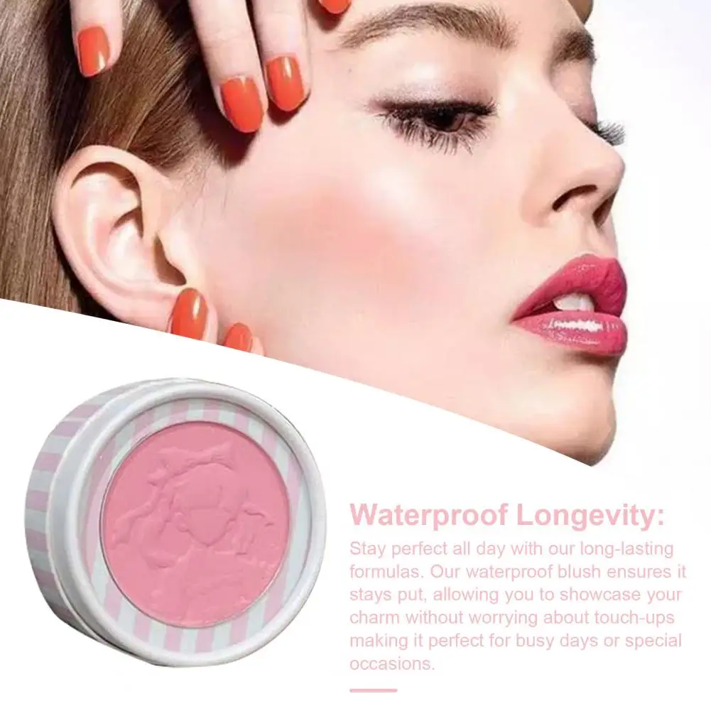 Embossed Girl Blush High Pigment Embossed Girl Pressed Powder Blush Palette for Long Lasting Natural Women Face Makeup Matte