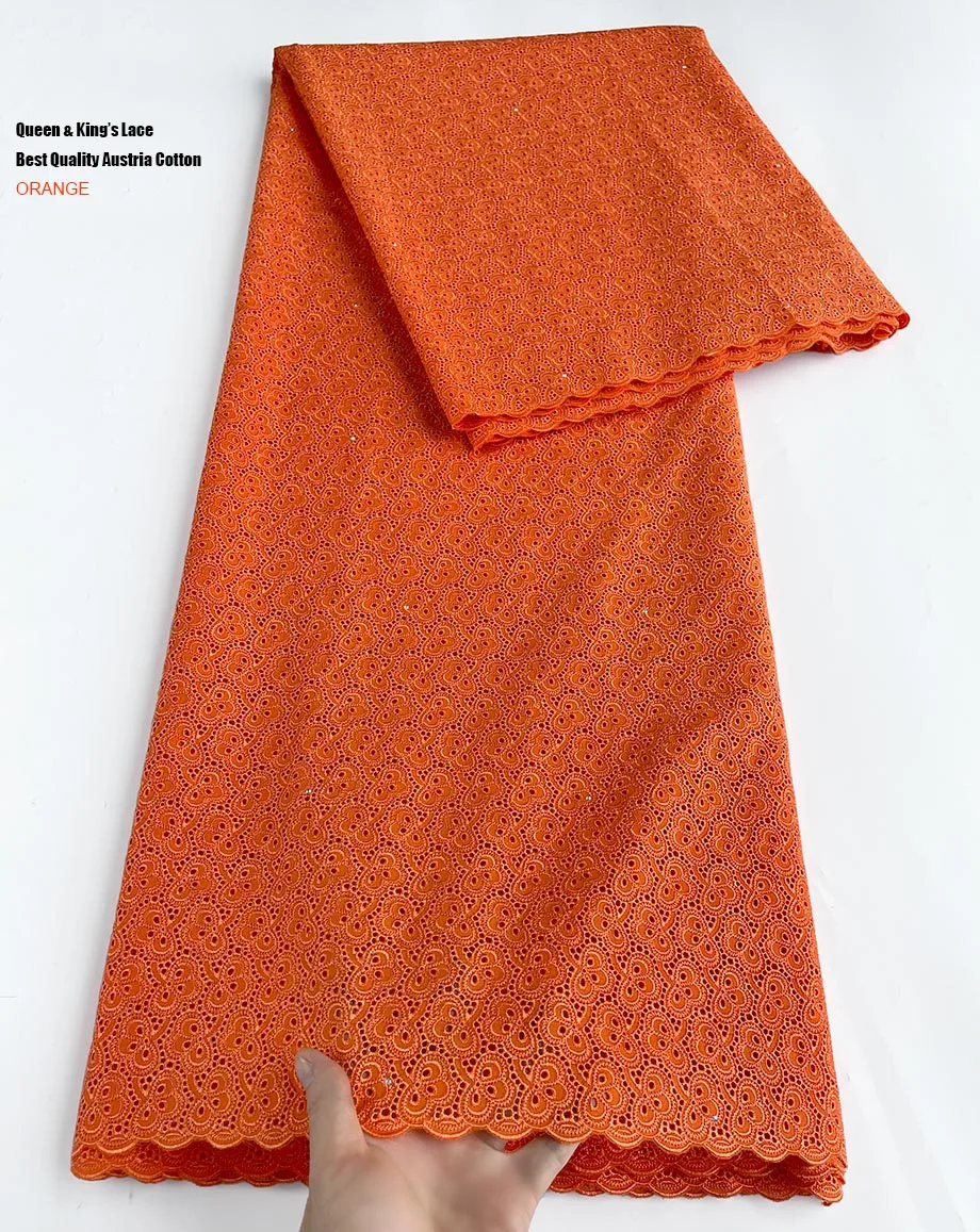 Original Austria Cotton Polished King Lace Luxury African Fabric Limited Edition For Men Women Rich Traditional Couple Robe Wear