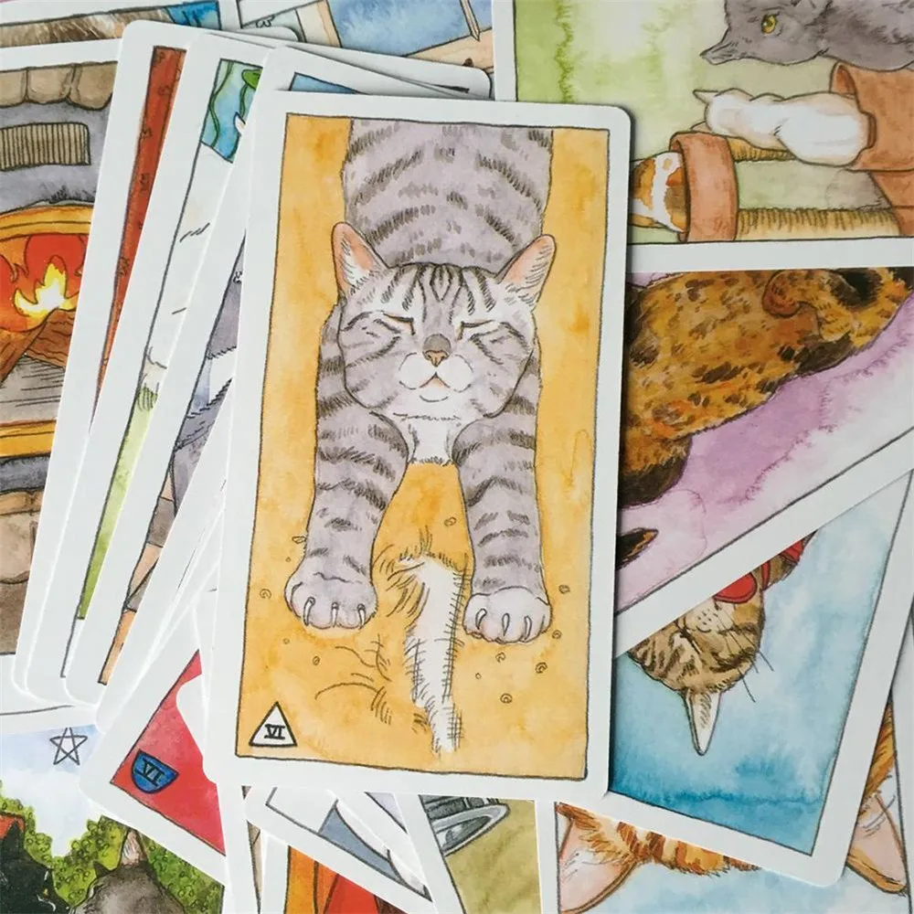 New Tarot Cards Oracles Deck Mysterious Divination Cat Tarot Deck