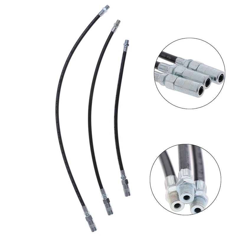 Flexible grease whip hose heavy duty long extension tube with connector Flat button butter flat head Hydraulic tools