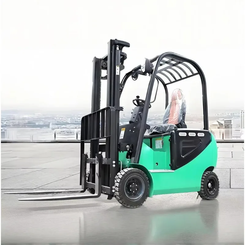 Compact 2 Ton 4 Wheel Lithium Electric Forklift Narrow Aisle Safe Warehouse Storage Stacker Truck