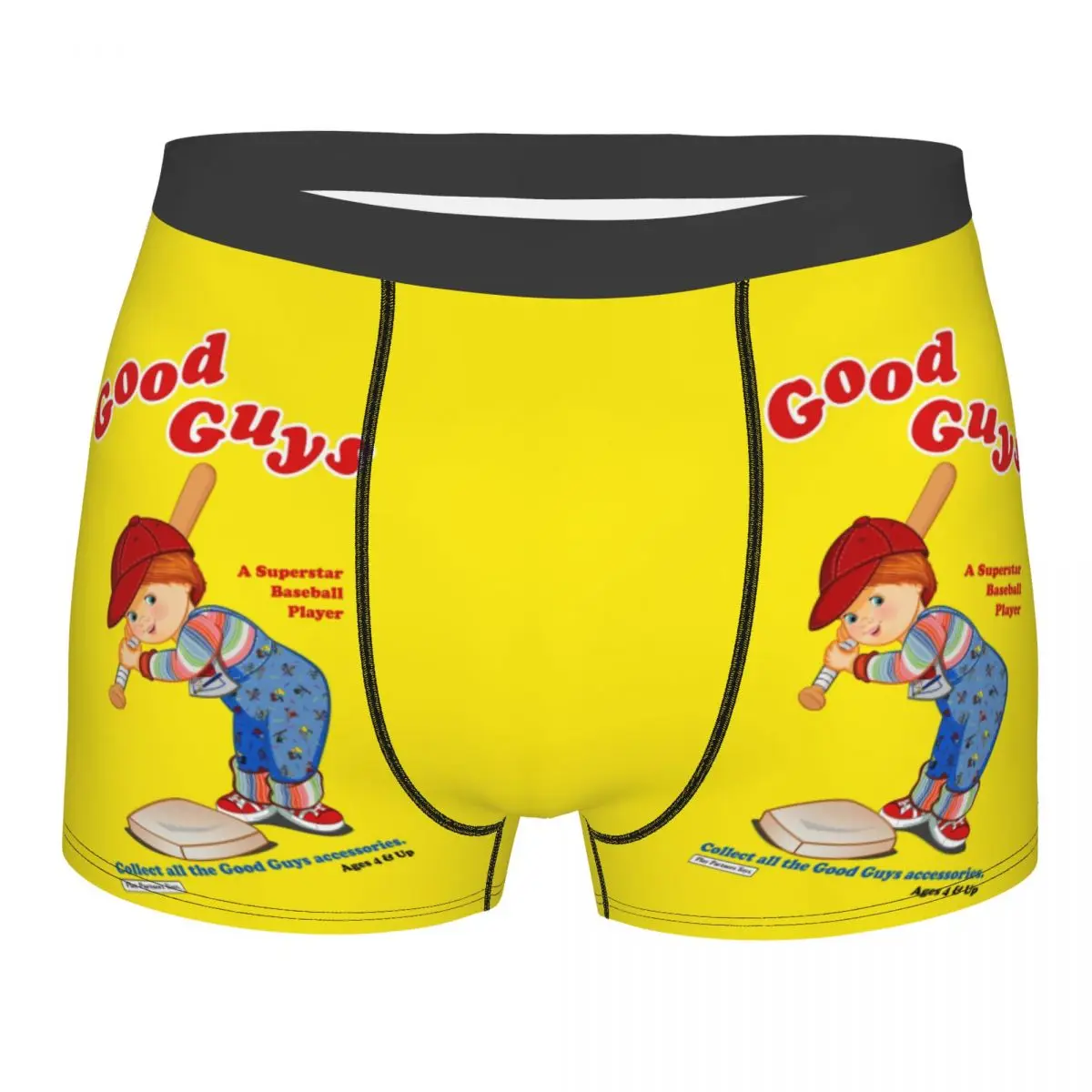 Custom Male Cool Good Guys Baseball Player Underwear Child's Play Chucky Boxer Briefs Breathable Shorts Panties Underpants