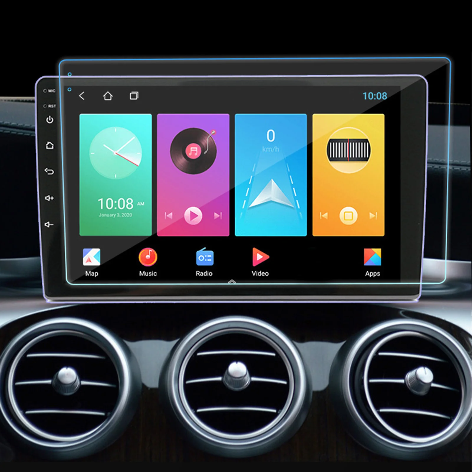 1PC Auto Navigation Bildschirm Gehärtetes Glas Schutz Kit Klar HD Bild Anti-Fingerprint Film mit Reinigung Zubehör