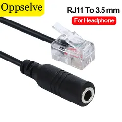 3,5mm Weibliche Zu RJ11 Audio Adapter Kabel Headset Konverter Für Kopfhörer Telefon PC Computer Telefon Conventor 3,5mm Jack schnur