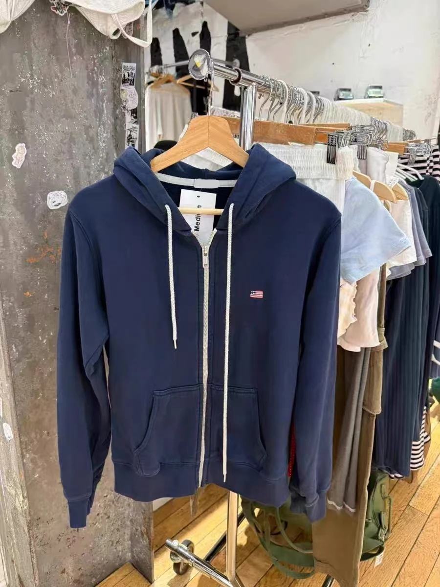 

Худи Brady BM с вышивкой американского флага, свободного кроя, с карманом-кенгуру и молнией, повседневный топ для женщин, удобный, из хлопка, с длинными рукавами