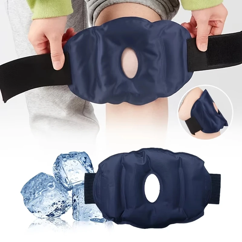 Ice Pack for Knee Support Nylon Reusable Cold Compress Bandage for Post-traumatic Sprain Treatment and Soothing Application