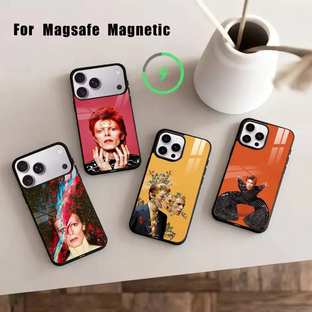 

D-David-Singer B-Bowies Phone Case For iPhone17,16,15,14,13,12,11 Plus,Pro Magnetic For Magsafe Wireless Charging