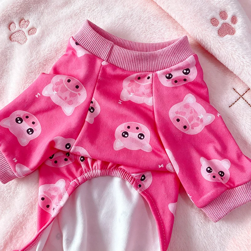 Rosa Schweinchen-Hundepyjama, Hunde- und Katzenkostüme, dehnbare, lustige Haustierkostüme, Kleidung, Pyjamas für mittelgroße Hunde – Detail 6