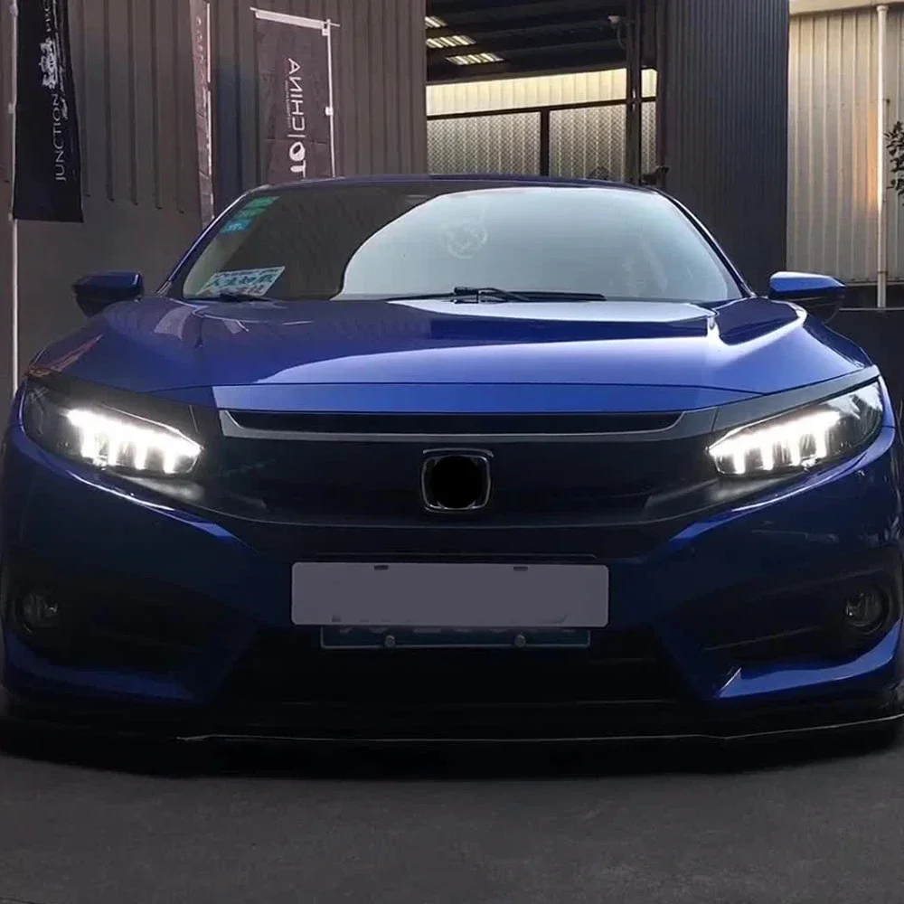 

For Honda Civic X 10Th 2016-2021 LED Auto Headlights Lens Assembly Upgrade Angel Wings Style Car Front Lights Accessories