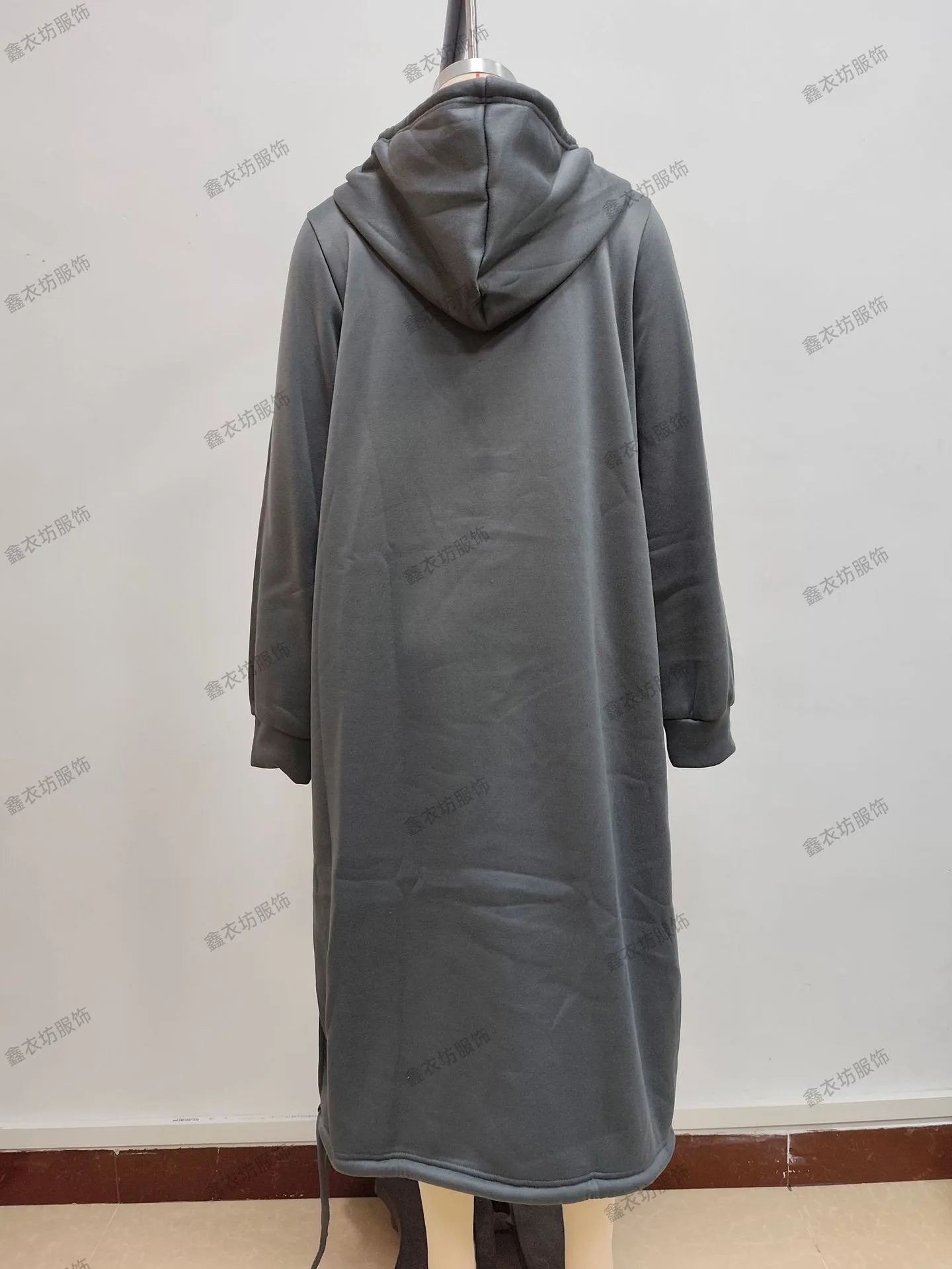 Pullover Hooded Hoodie Regular Thickness Elegant Commuter with Pocket Sweatshirt Loose Fit Wrinkle Treatment Long Hoodie