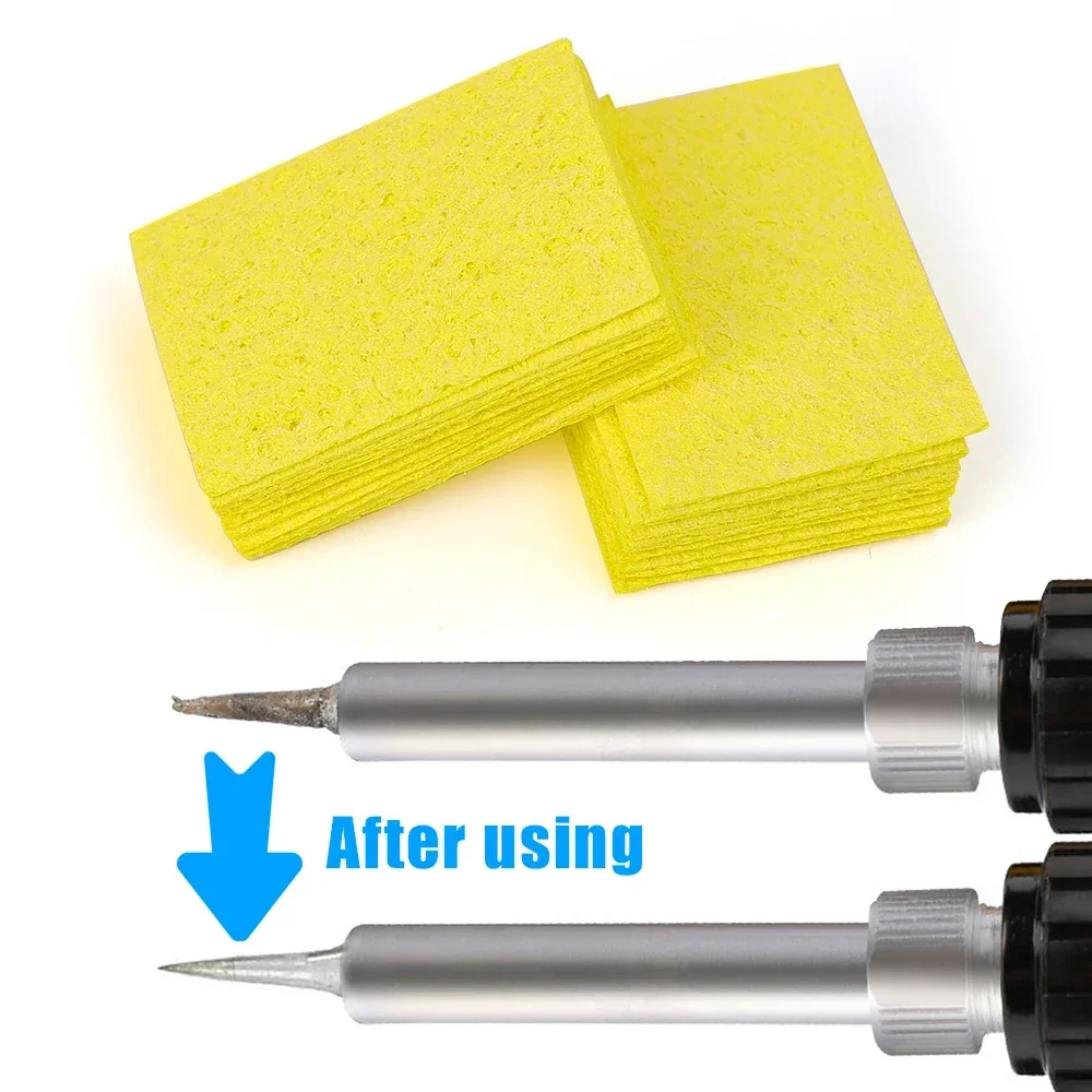 High-temperature Cleaning Sponge For Enduring Solder Welding Soldering Iron Tip Yellow Sponge Cleaner Pads Soldering Accessories