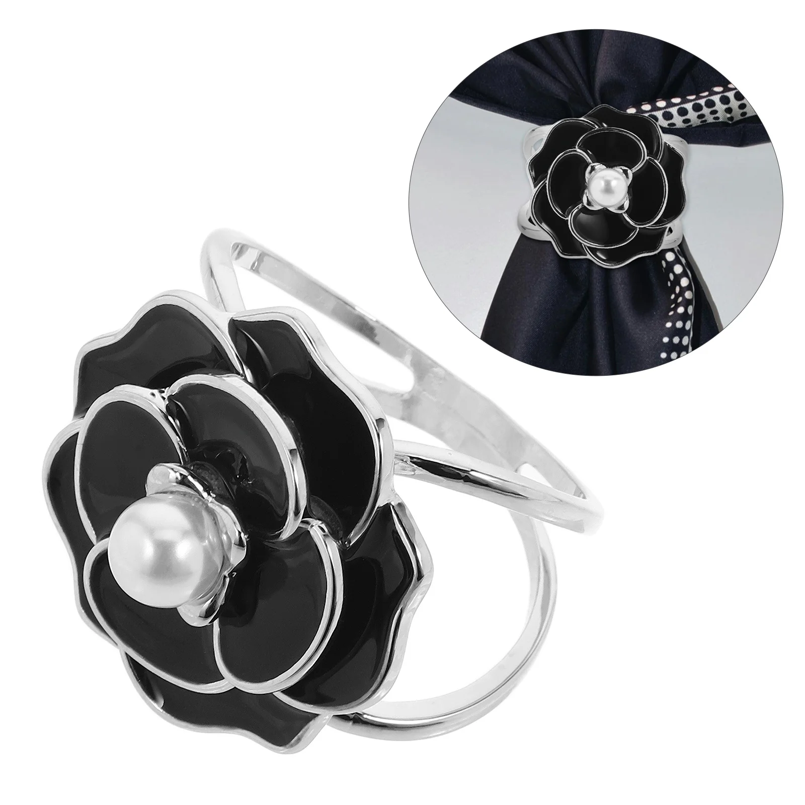 

Flower Clip Alloy Coat Buckle Decorative Shawl Pin Cardigan Ring Small Scarf Clips For Women Scarf Holders Clothing Ring