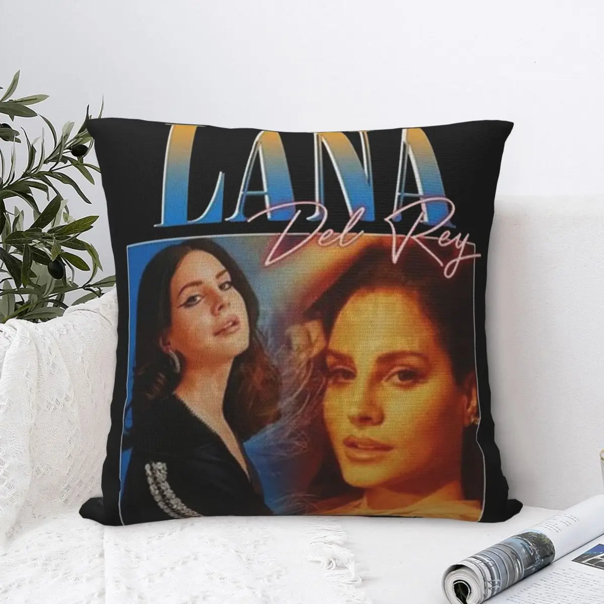 Lana Del Rey Ldr Smoke Square Pillow Cases Cushion Covers Awesome Zippered Decor Pillowcase for Living Room 45*45cm