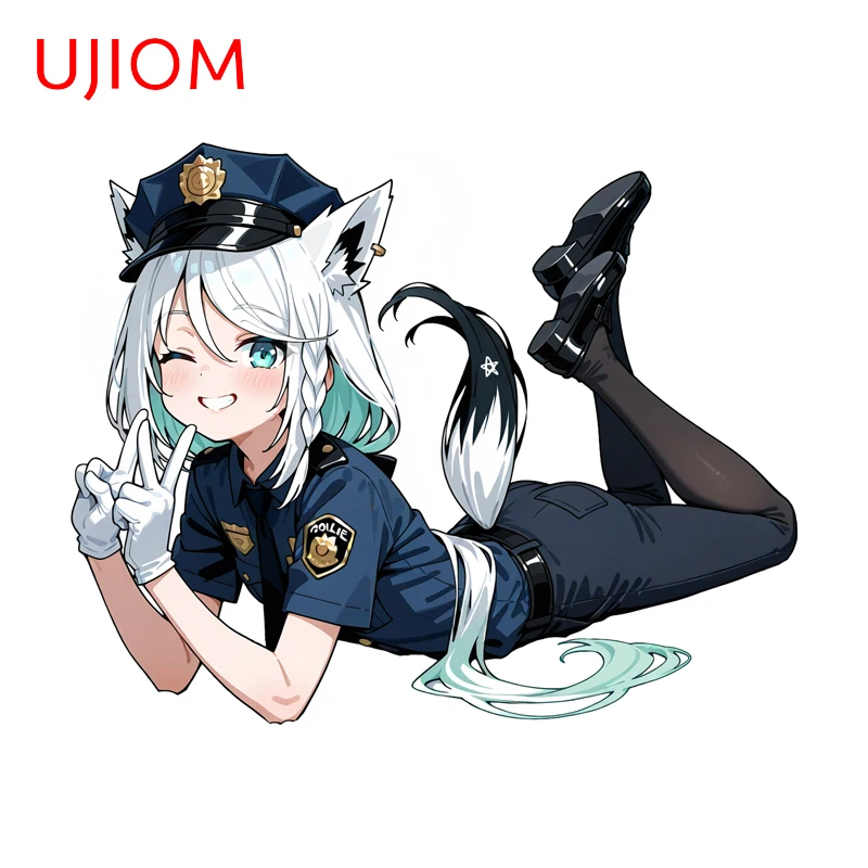 UJIOM Kawaii Shishiro Botan Lying Posture Mirror Wall Stickers Artistic Suitcase Kitchens Accessories PVC Computer Home Murals