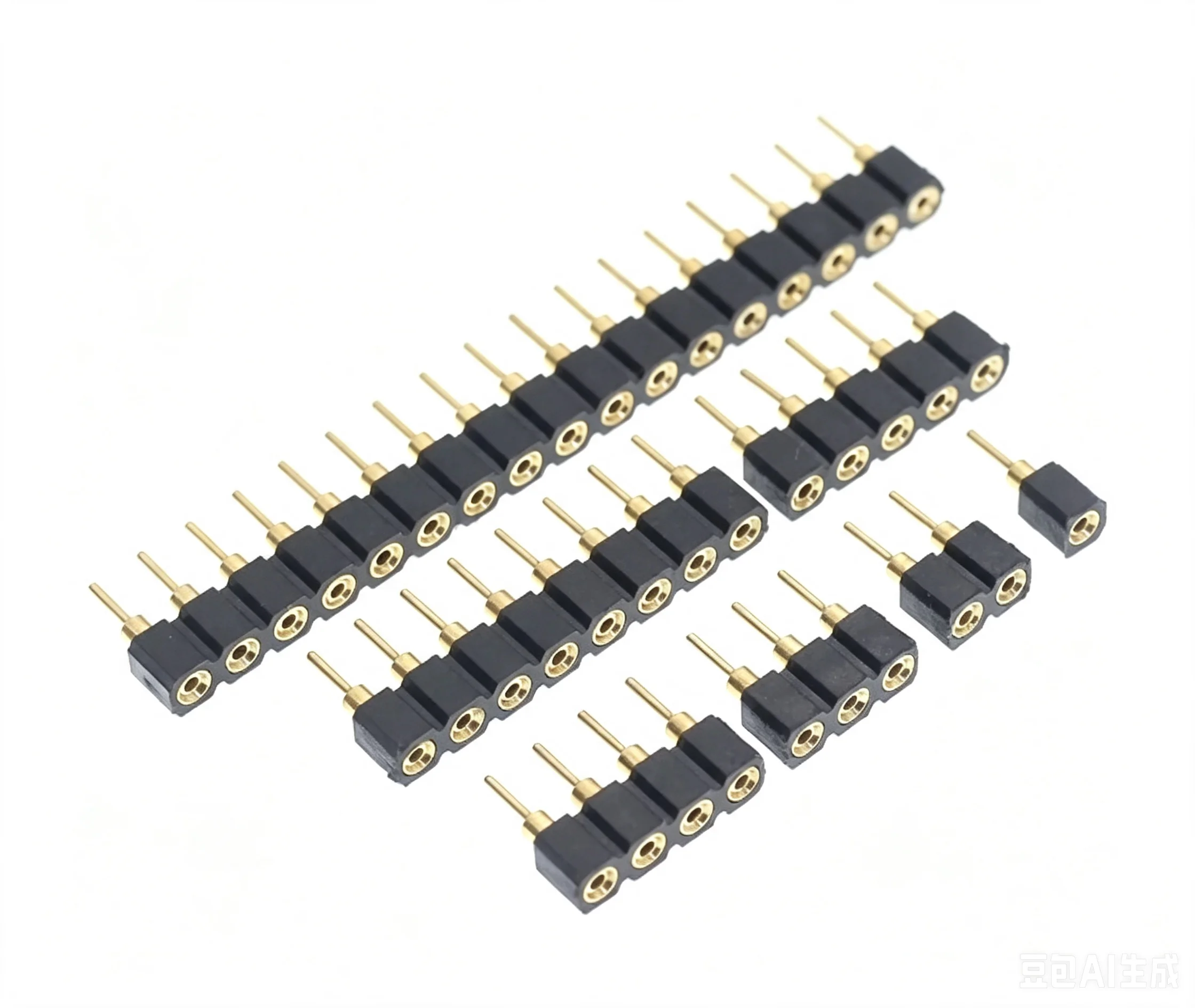 5-20pcs 2.54MM Pitch Single Row Female Straight Needle Round Hole Pin Header Copper Foot 1*2p 3p 4p 5p 6p 8p 10p 40pin Connector