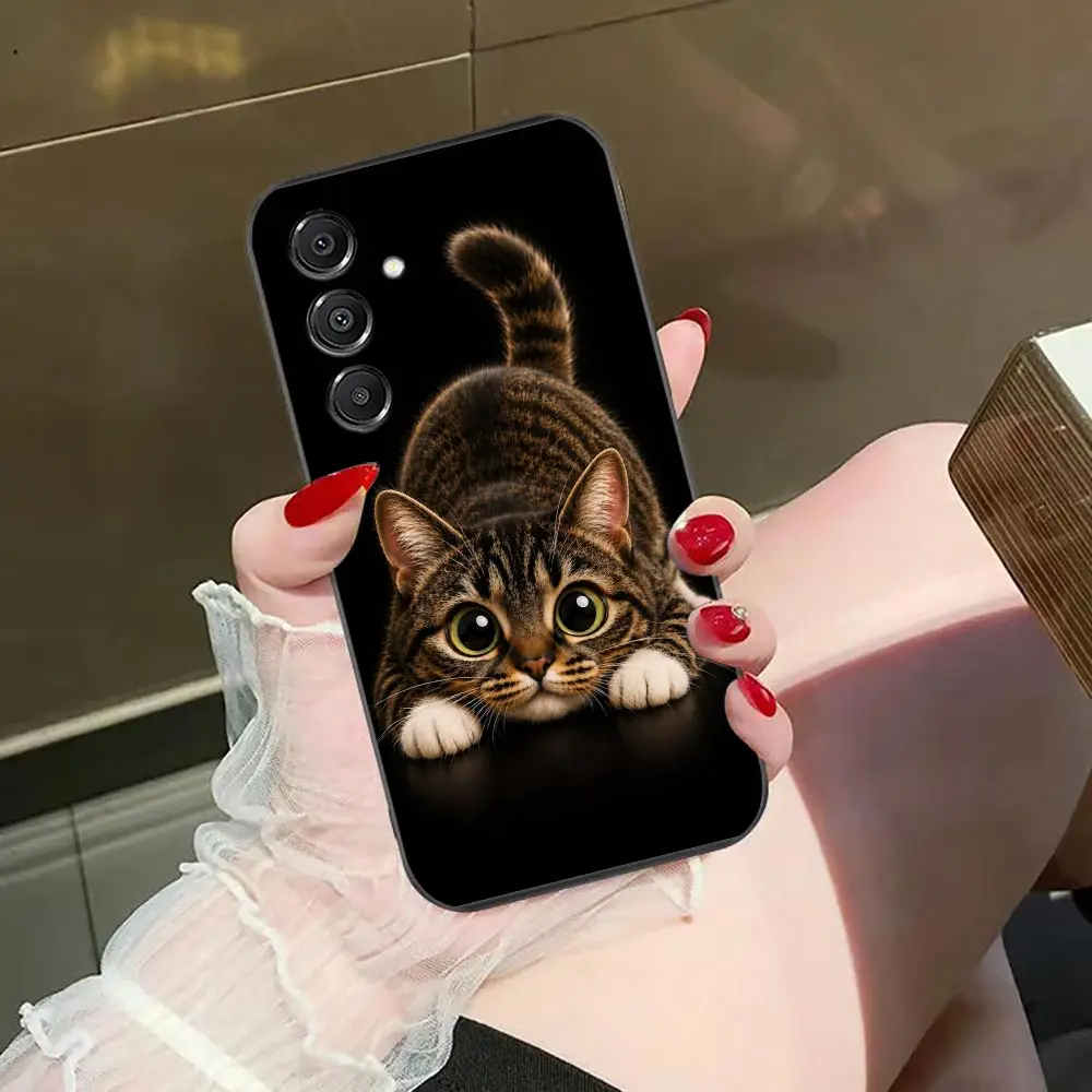 Cute Funny Cat Line Phone Case For Samsung A07 A06 A05S A04 A03 A02S A12 A13 A24 A30 A50 A60 A10 A21S NOTE 10 20 M33 M53 Shell