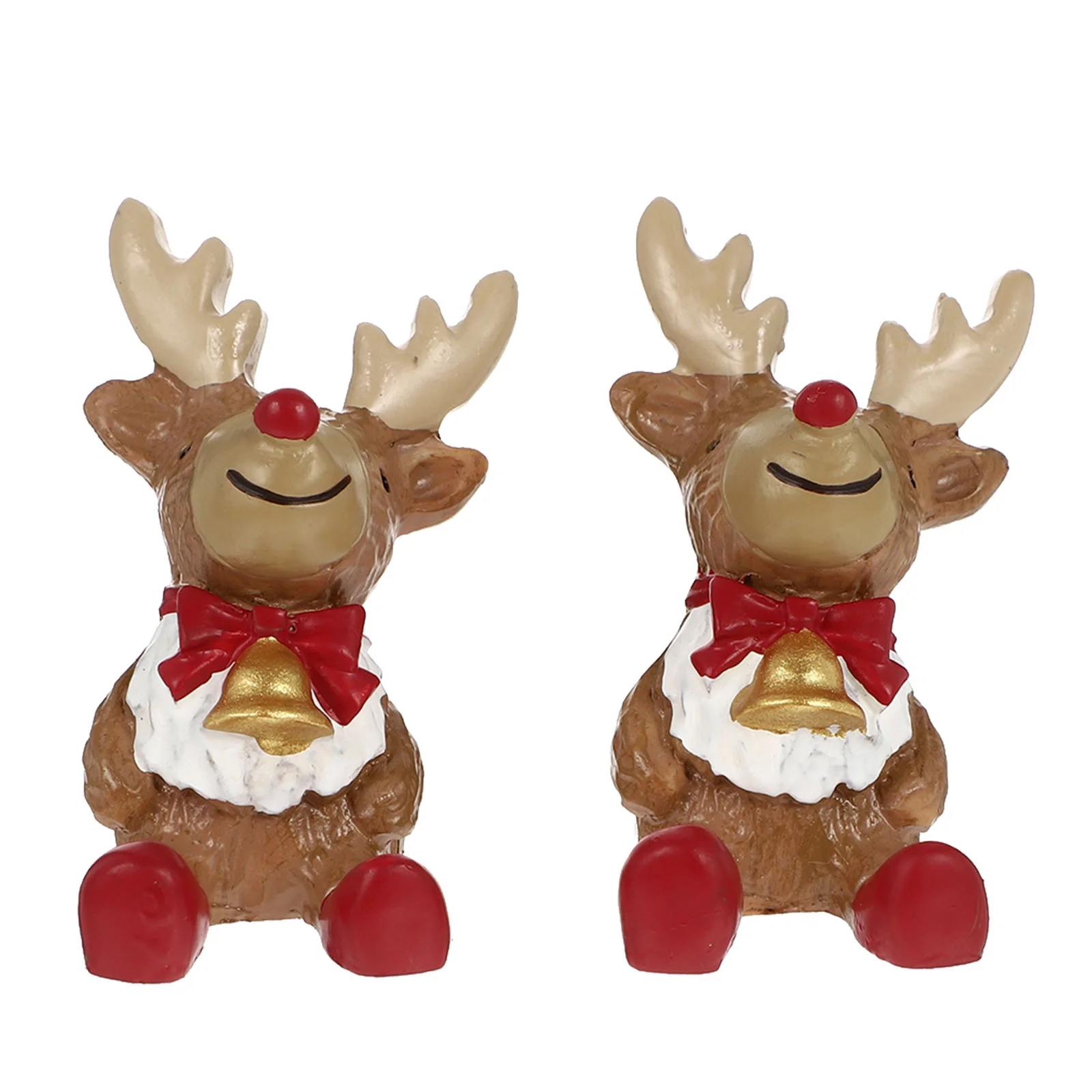 2 Pcs Christmas Ornaments Fish Tank Decoration Xmas Aquarium Decorations Crafts Resin Deer Gift Elk