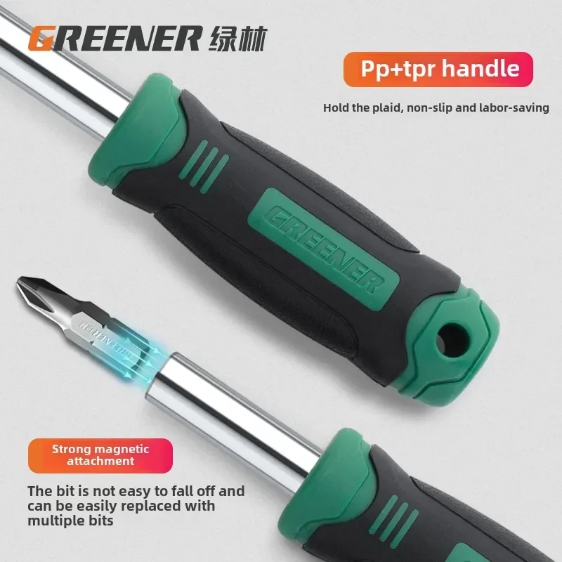 Home Repair Tool Kit with Green Forest Screwdriver Set and Universal Wrench for DIY Projects