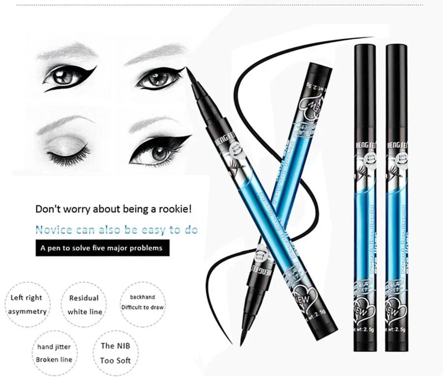 Crayon Eyeliner Liquide Imperméable et Longue Durée pour Femme, Stylo Eyeliner Noir Très Fin, Sans Taches, Maquillage Femme, Livraison Gratuite, 24H