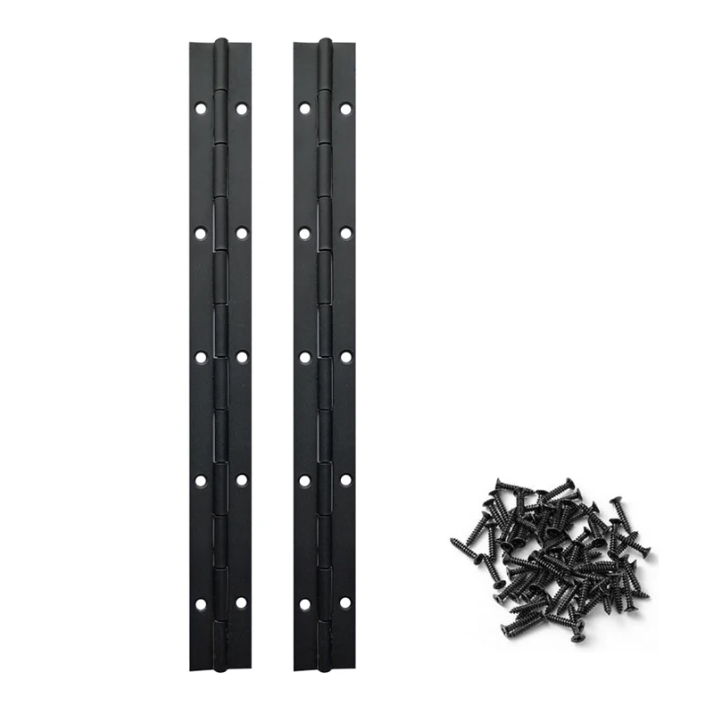 

24inch 30in 36in 48in Black Continuous Piano Hinges, 2PCS Heavy Duty Stainless Steel Long Hinge for Cabinet Cupboard Furniture