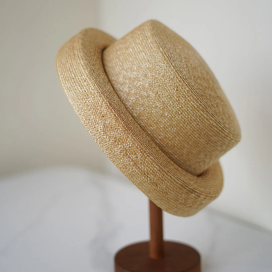 2024 New Nice Natural Straw Vintage Fashion Fedora Hat For Women Ladies Luxury French   Elegant Berets Bucket Hat Designer Bonne