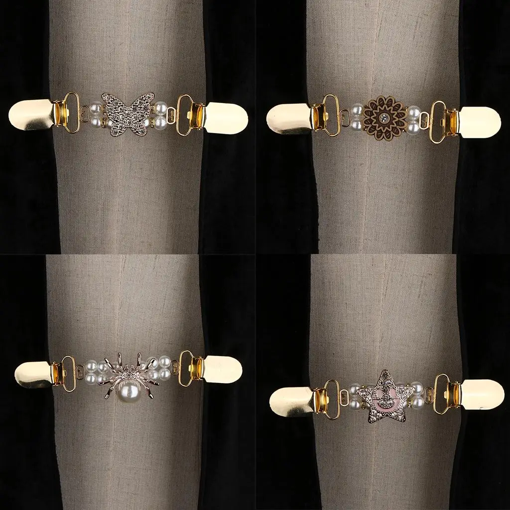 

Винтажные золотые зажимы для кардигана, женский свитер, блузка, воротник, застежки, аксессуар-цепочка