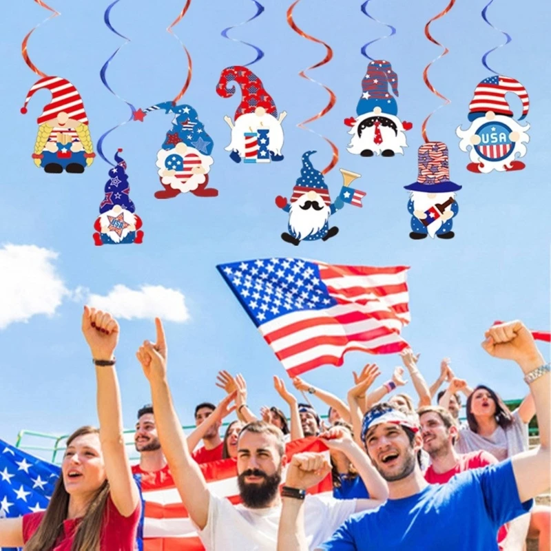 Patriotics Party Decorations Paper Sunglasses Photography Props Gnome Hangings Pendant Independences Day Party Supplies