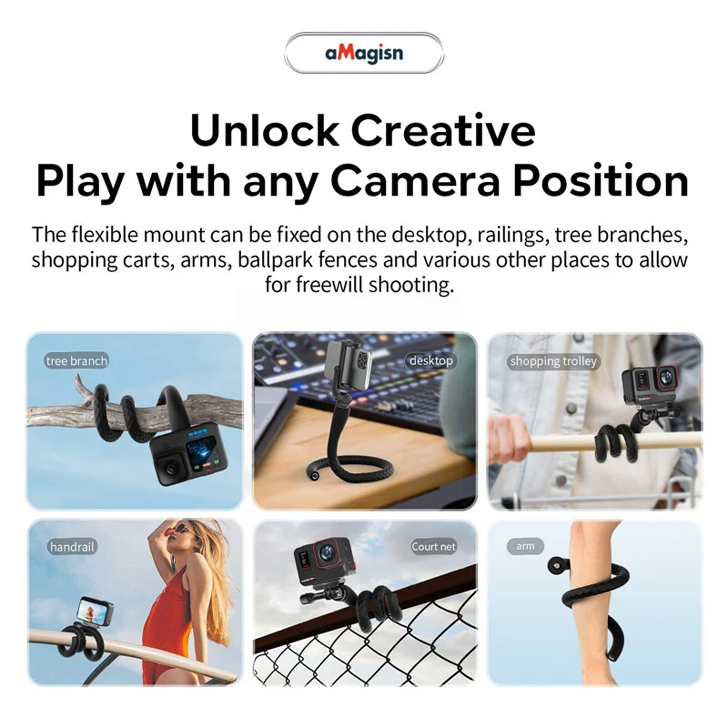 AMagisn Flex Stand Soporte universal Octopus Action Camera Ciclismo Vlog Accesorio