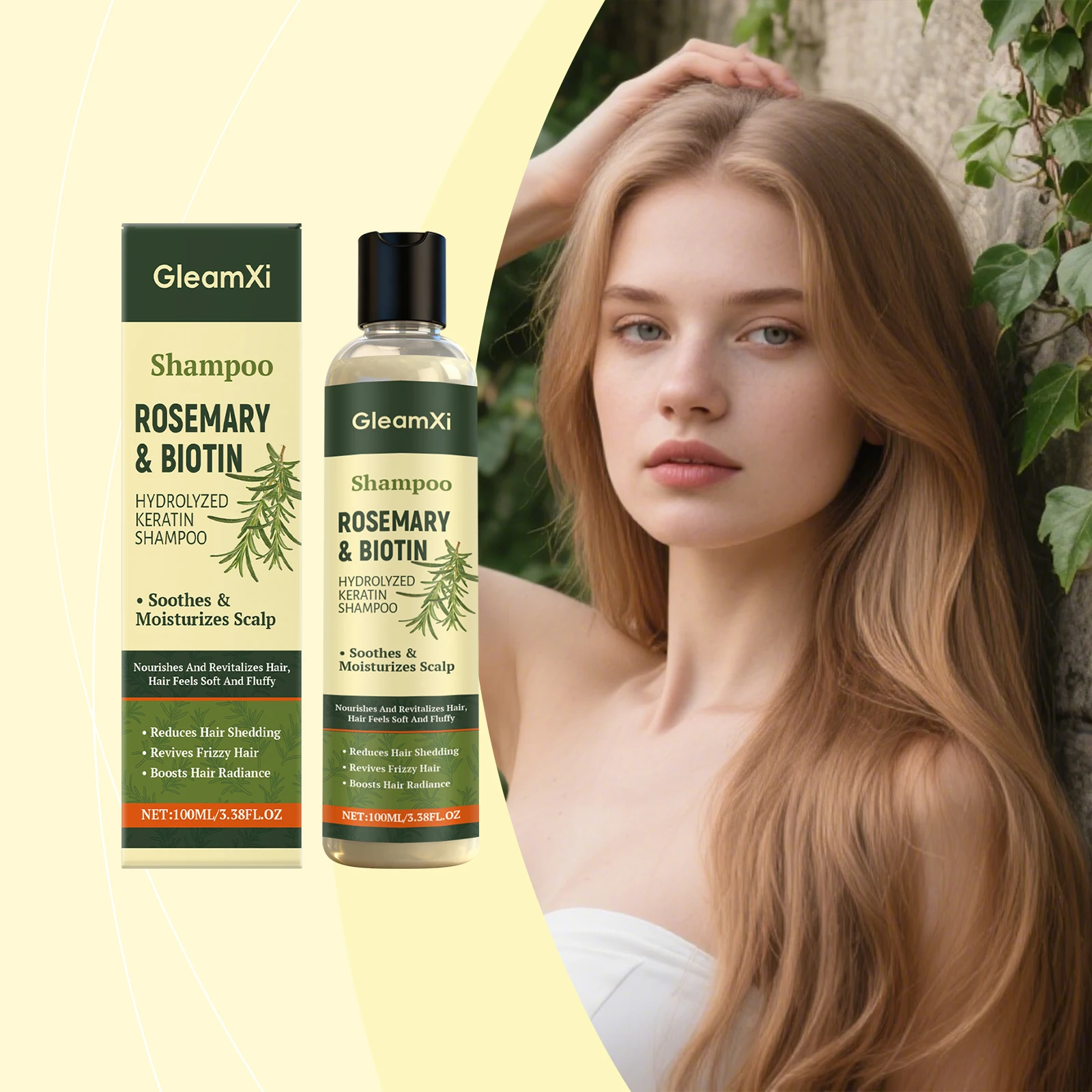 

Hair Care Shampoo with Rosemary Lock Moisture Hydrate Scalp Hair Smooth Shine Refreshing Scalp Help Improve Hair Condition