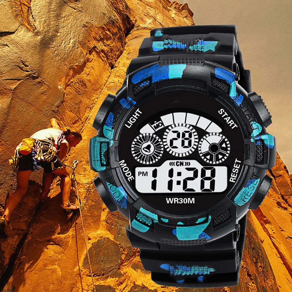 Electronic Camouflage Watch Waterproof LED Backlight Alarm Countdown Timer Digital Display Men Sports Watch Male Clock