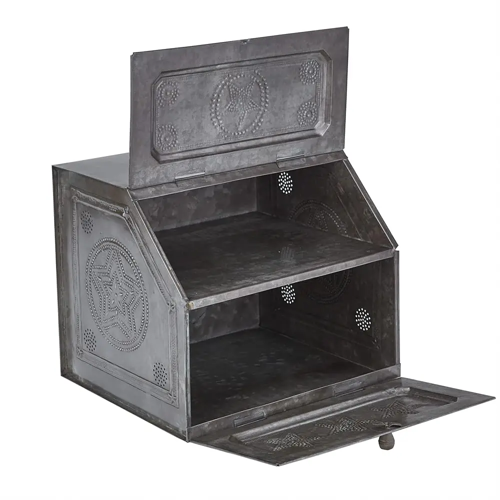 

Galvanized Star Metal Bread Box