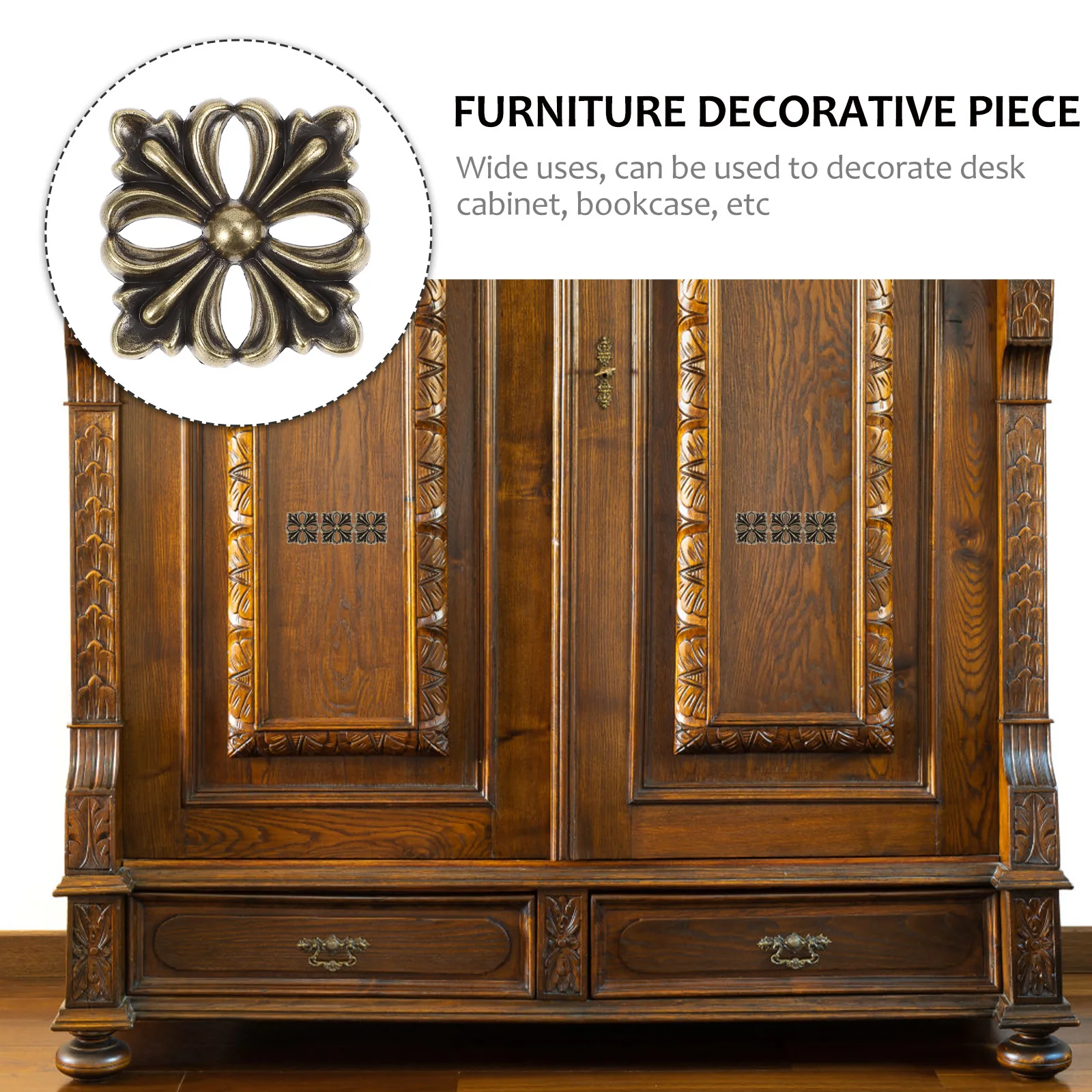 

12Pcs Elegant Flower Shape Metal Plate Furniture Decorative Piece for Festival Birthday Cabinet Desk Decoration