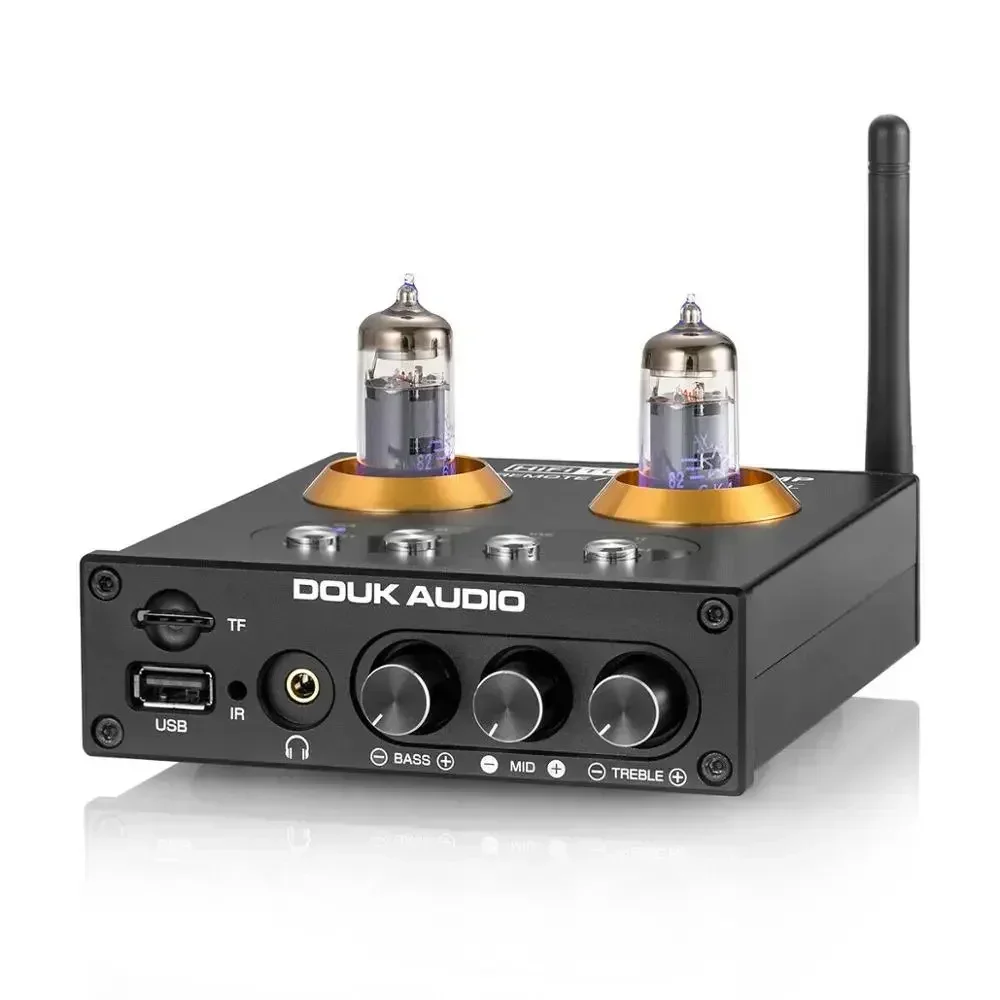 Douk Audio Shrimp HiFi Vacuum Tube Preamp, Bluetooth 5.0 Receiver, Stereo Sauna Phone Amplifier, USB Music First