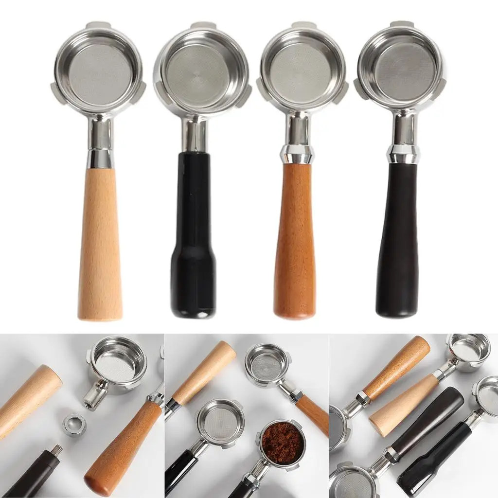 La manija del café expreso del café del portafiltro sin fondo de la máquina de café reemplaza