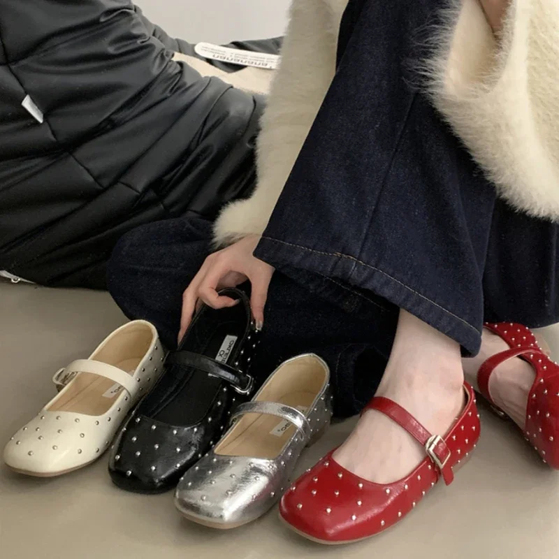

2025 New Spring Internal Elevation Women Mary Jane Shoes Fashion Square Toe Female Elegant Party Wedding Shoes
