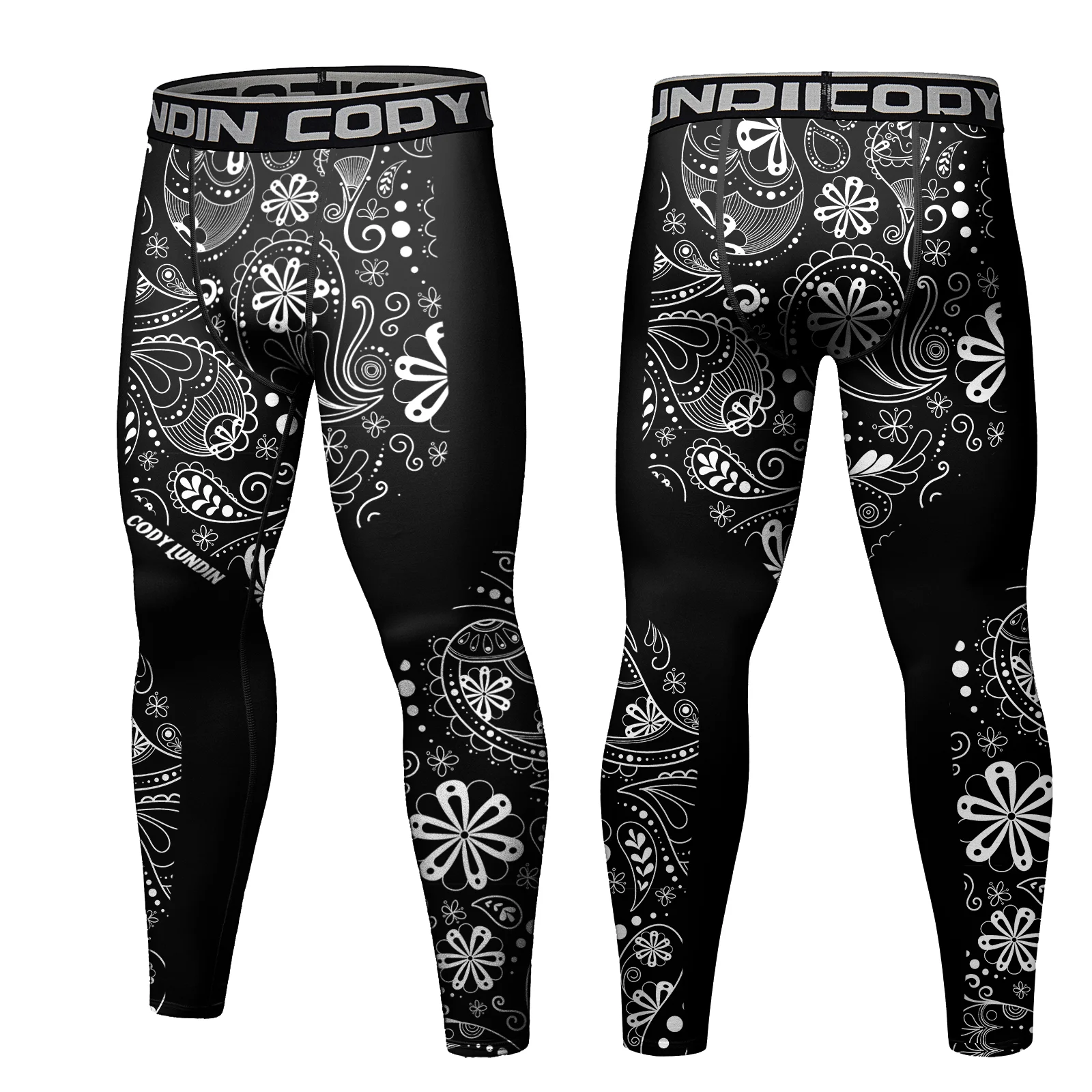 Hot Sale Cody Lundin Printed Fitness BJJ Jiu Jitsu Stappling Trouser Anti-UV Male Sublimation Exercise Jogging Running Leggings