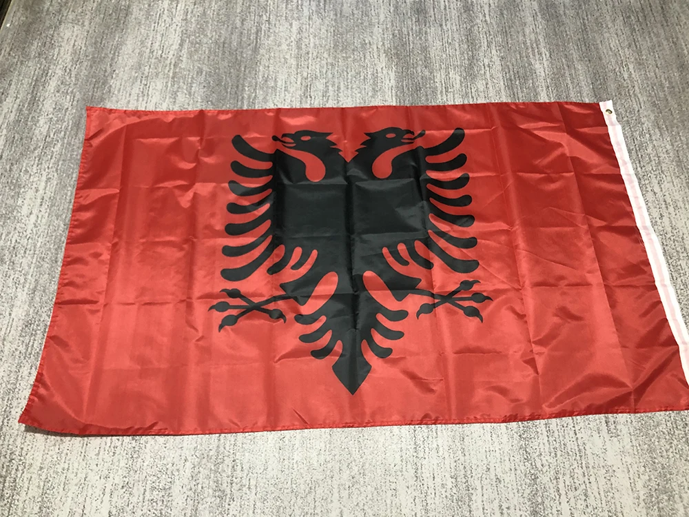 Superonezxz flag Albania Flag 3x5 ft Flag of Albania 90x150cm double penetration polyester Albania National Flag hanging banner