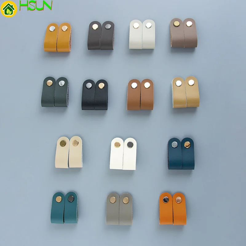 

Low price 1 from 14 color Nordic leather handle wardrobe shoe cabinet TV home drawer single hole small handle