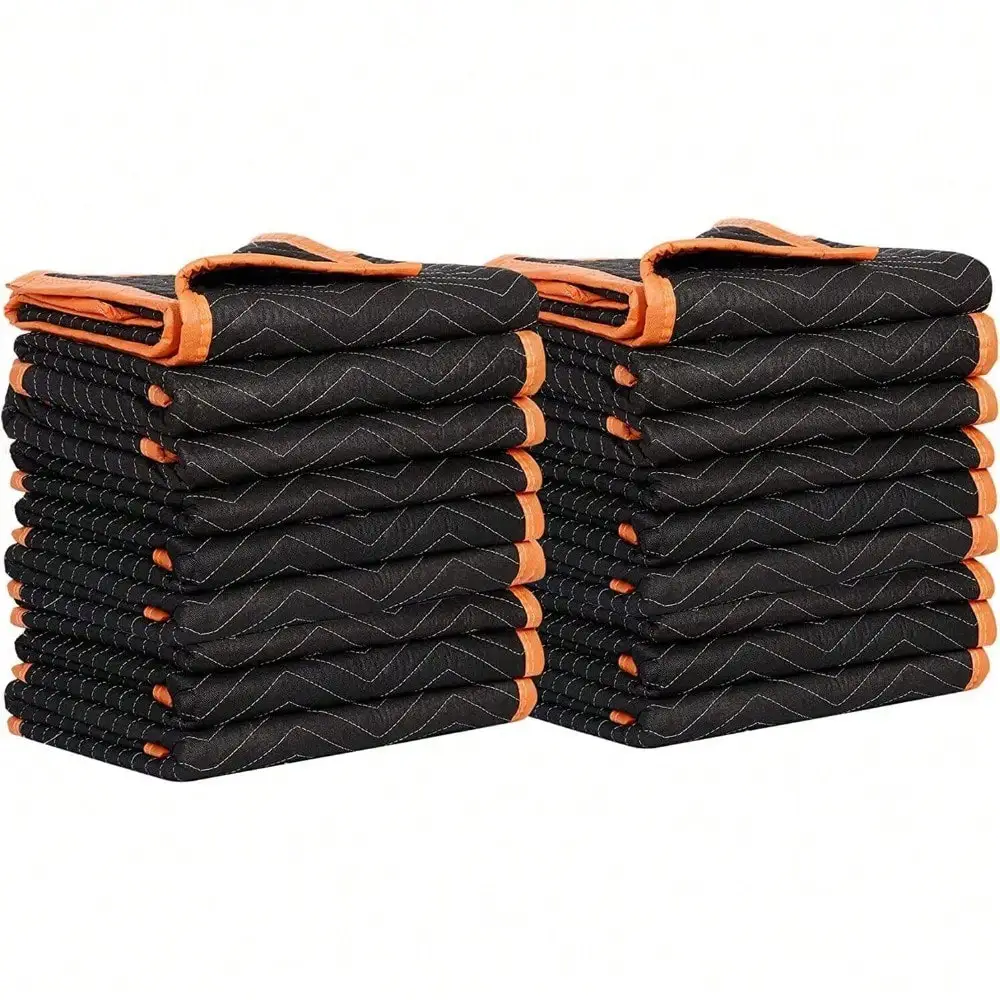 

Heavy Duty 18 Pack Moving Blankets 72" x 40" Pro Economy Shipping Furniture Pads