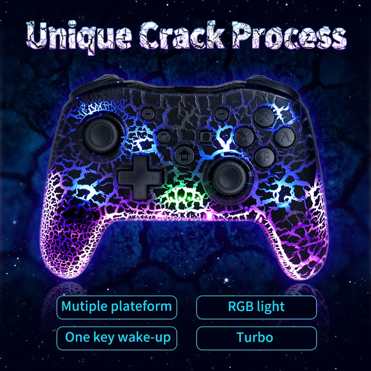 GAMINJA RGB Wireless Gamepad CRACK PROCESS For Nintendo Switch TV Box PS3 Joystick Controller Six axis gyroscope Dual Vibration