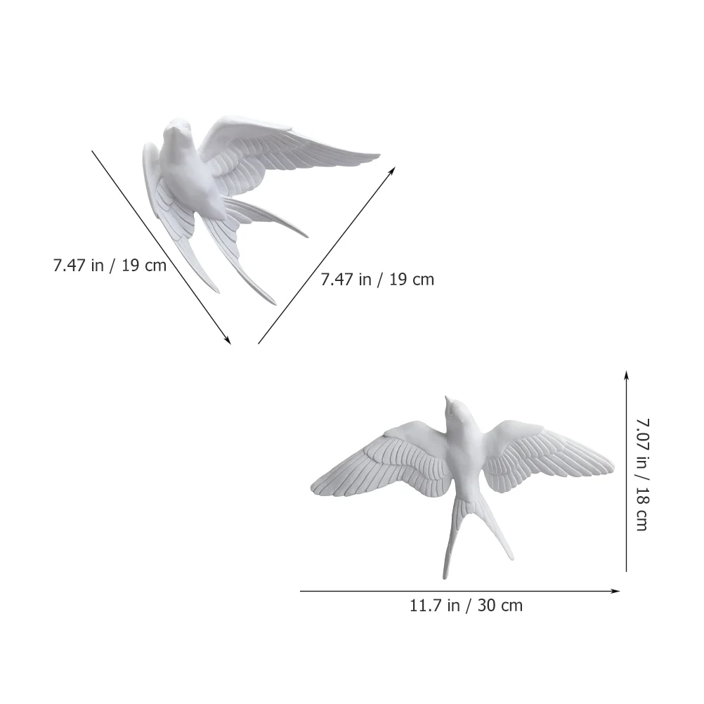 Standing Bird Ornaments Fish Wall Decoration Pendant House Decorations for Home Model Ocean