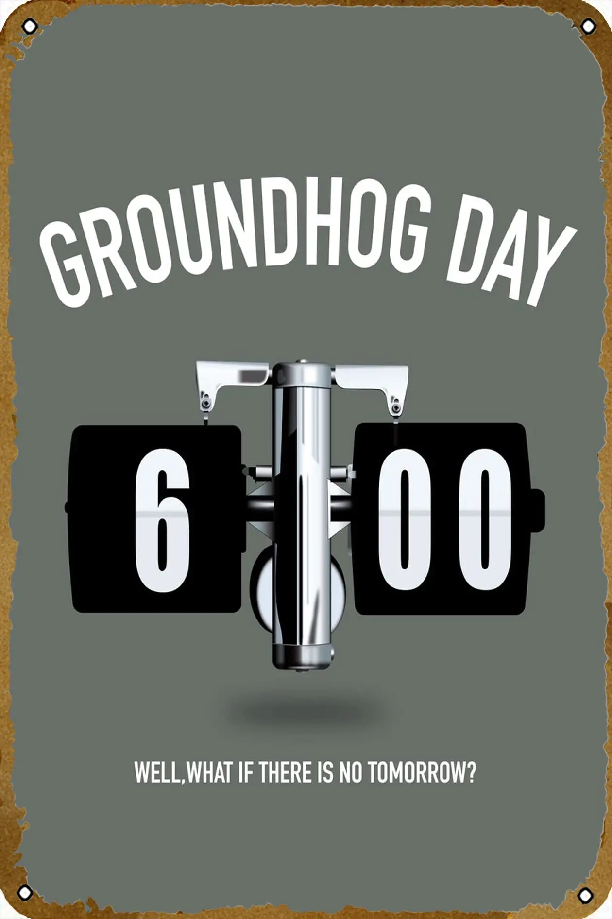 Groundhog Day Movie Tin Sign Vintage Metal Sign for Men Women Plaque Wall Decor for Bar Pub Home Cafe 8x12 Inch