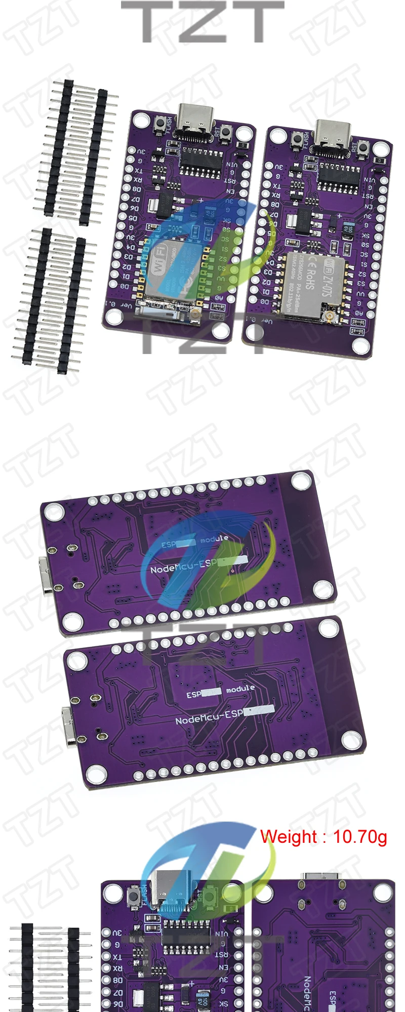 1/3 Stück Typ-C USB Nodemcu Lua ESP8266 Entwicklungsboard Serielles Drahtloses WIFI CH340 ESP-07/07S Modul für Arduino – Detail 6