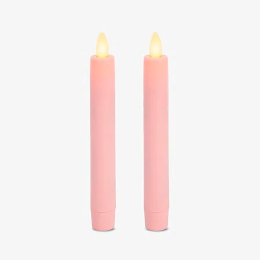 

Set of 2 Flameless Candle Tapers 0.87" x 6.7" Flat Top Real Wax Unscented
